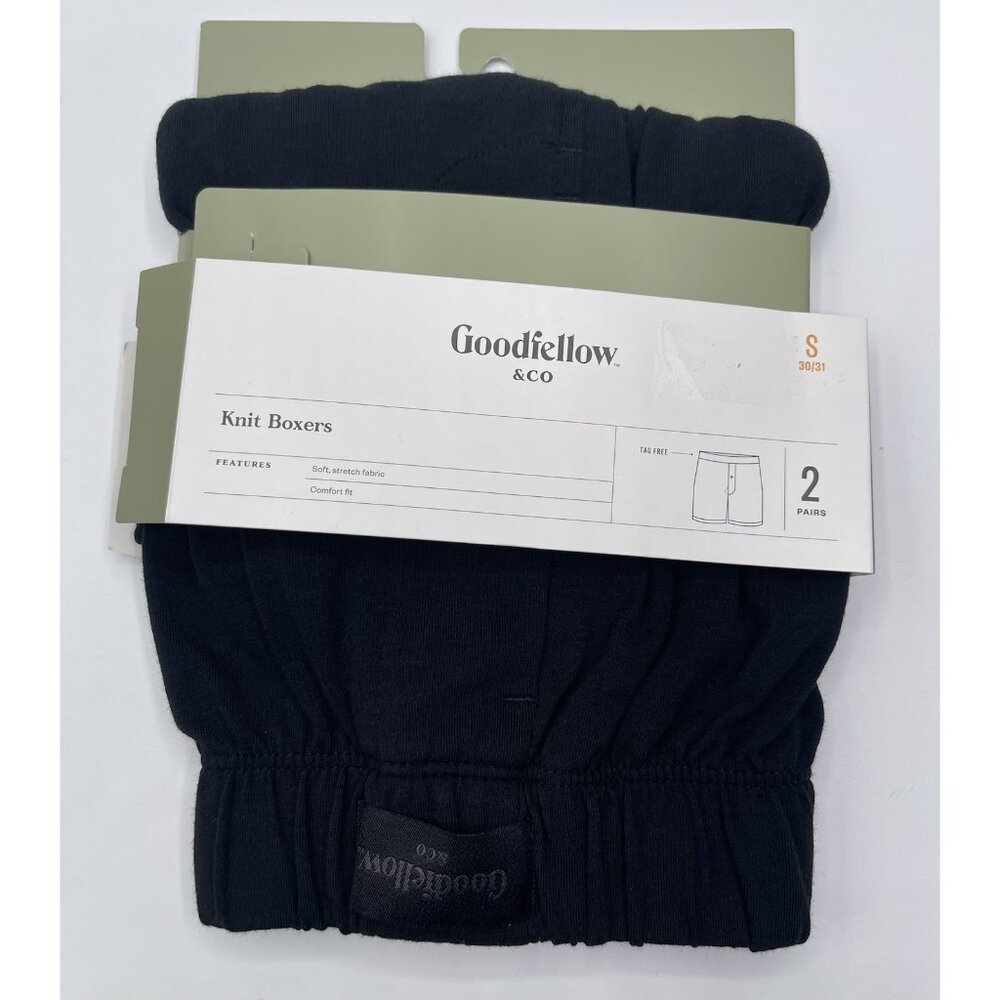 Goodfellow‎ & Co Knit Boxers Mens Size Small 30-31 Black Soft Stretch Fabric